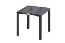 OUTFLEXX Liegen-Set, anthrazit/bordeaux, Aluminium/Textilene/Polyester, Tisch 40 x 40 cm, 2 Auflagen, mit Rollen, Rückenlehne verstellbar