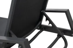 OUTFLEXX Liegen Set, anthrazit , Alu/Textilene, 194x65x32 cm, inkl. Beistelltisch, verstellbare Rückenlehne, rollbar