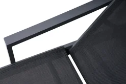 OUTFLEXX Liegen-Set, anthrazit/nature, Aluminium/Textilene/Polyester, Tisch 40 x 40 cm, 2 Auflagen, Rückenlehne verstellbar, rollbar