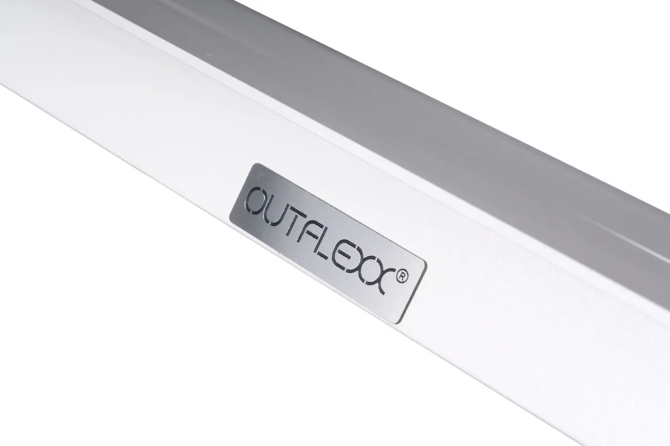 OUTFLEXX Loungegarnitur, 4-teilig, beige/weiß, Alu/Holzimitat, Tisch 110 x 60 cm, inkl. Kissen mit Reißverschluss