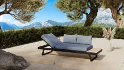 OUTFLEXX Lounge/Liege, anthrazit matt, Alu/Polyester, verstellbar, hoher Liegekomfort, 230 x 80 cm