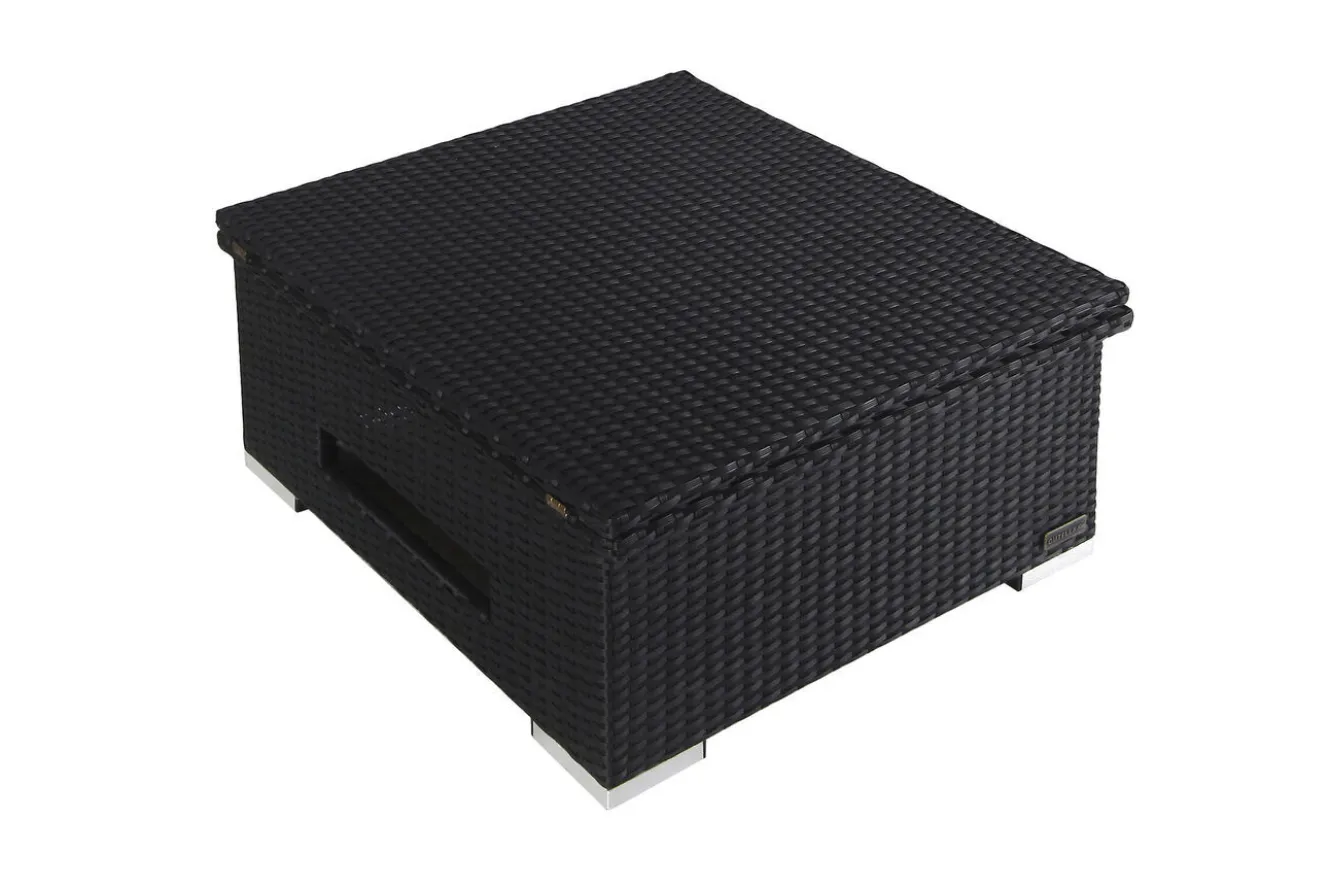 OUTFLEXX Loungetisch höhenverstellbar, schwarz, Polyrattan, 75/152x75x40/64,5cm