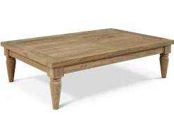 OUTFLEXX Loungetisch, natur, recyceltes Teak, 120x80x31cm, aufwendig gestaltete Tischbeine, FSC®-zertifiziertes Produkt