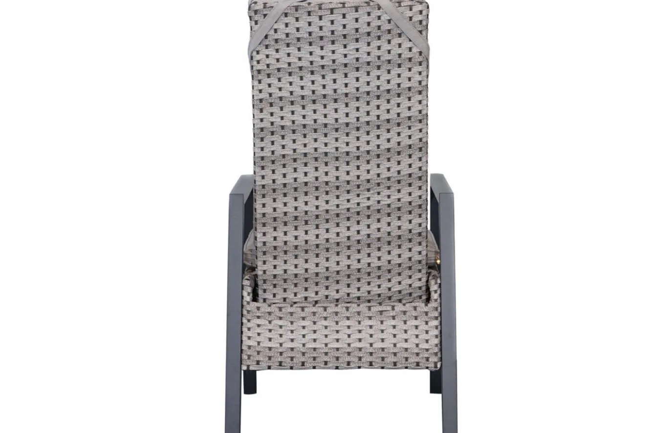 OUTFLEXX Louvra Select/Darwin Gartenessgruppe, anthrazit, Alu/Keramik/Polyrattan, 200 x 100 cm, 6 Diningsessel