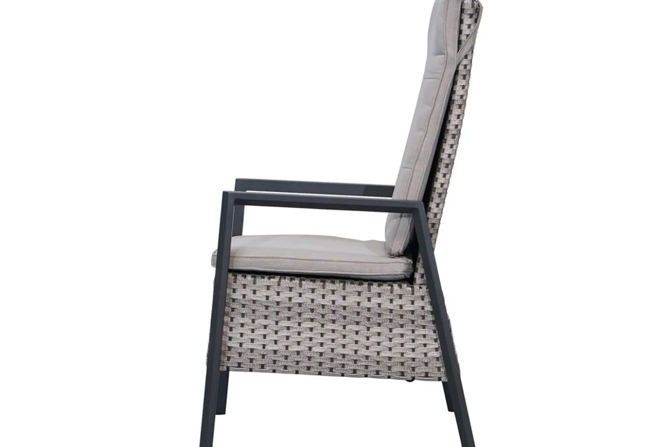 OUTFLEXX Louvra Select/Darwin Gartenessgruppe, anthrazit, Alu/Keramik/Polyrattan, 200 x 100 cm, 6 Diningsessel