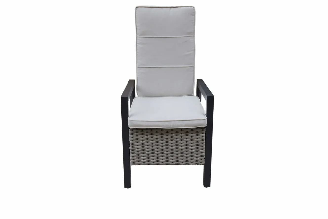 OUTFLEXX Louvra Select Design-Diningsessel, natur/anthrazit, Polyrattan, 59 x 72 x 111 cm, Rücken stufenlos verstellbar