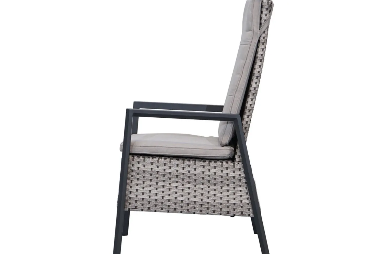 OUTFLEXX Louvra Select Design-Diningsessel, natur/anthrazit, Polyrattan, 59 x 72 x 111 cm, Rücken stufenlos verstellbar