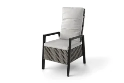 OUTFLEXX Louvra Select Design-Diningsessel, natur/anthrazit, Polyrattan, 59 x 72 x 111 cm, Rücken stufenlos verstellbar