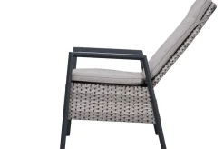 OUTFLEXX Louvra Select Design-Diningsessel, natur/anthrazit, Polyrattan, 59 x 72 x 111 cm, Rücken stufenlos verstellbar