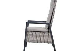 OUTFLEXX Louvra Select Garten-Essgruppe, natur/anthrazit, Polyrattan/Alu, 4 Sessel, Tisch 160/210 x 100 cm