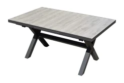 OUTFLEXX Louvra Select Garten-Essgruppe, natur/anthrazit, Polyrattan/Alu, 4 Sessel, Tisch 160/210 x 100 cm