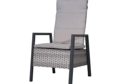 OUTFLEXX Louvra Select Garten-Essgruppe, natur/anthrazit, Polyrattan/Alu, Tisch 200/260 x 100 cm, 6 Sessel