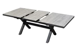 OUTFLEXX Louvra Select Garten-Essgruppe, natur/anthrazit, Polyrattan/Alu, 6 Sessel, Tisch 160/210 x 100 cm