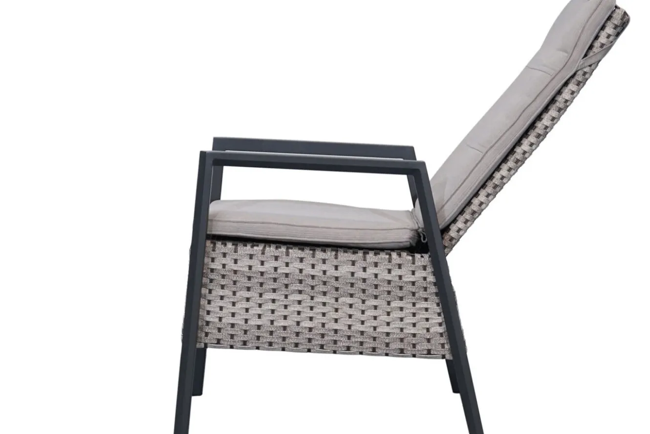 OUTFLEXX Louvra Select Garten-Essgruppe, natur/anthrazit, Polyrattan/Alu, Tisch 200/260 x 100 cm, 8 Sessel