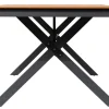 OUTFLEXX Luminara Garten-Essgruppe mit LED-Beleuchtung, anthrazit matt/natur, Aluminium/Textilen/Holzimitat, 240 x 100 cm, 6 Klappstühle