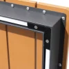 OUTFLEXX Luminara LED-Esstisch, anthrazit/natur, Aluminium/Holzimitat, 240 x 100 cm, X-Gestell, pulverbeschichtet, mit beleuchtetem Tischrahmen