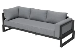 OUTFLEXX Luminara LED-Gartenlounge für 5-6 Personen, anthrazit/dunkelgrau, Alu/Polyester, pulverbeschichtet, beleuchtet