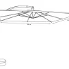OUTFLEXX Luxus Ampelschirm, anthrazit/creme, Edelstahl/Aluminium, 350 x 350 cm, inkl. Schirmständer und Schutzhülle