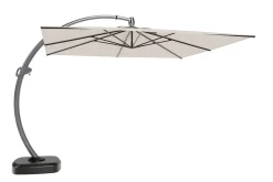 OUTFLEXX Luxus Ampelschirm, anthrazit/creme, Edelstahl/Aluminium, 350 x 350 cm, inkl. Schirmständer und Schutzhülle