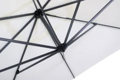 OUTFLEXX Luxus Ampelschirm, anthrazit/creme, Edelstahl/Aluminium, 350 x 350 cm, inkl. Schirmständer und Schutzhülle