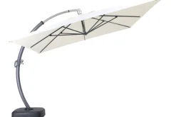 OUTFLEXX Luxus Ampelschirm, anthrazit/creme, Edelstahl/Aluminium, 350 x 350 cm, inkl. Schirmständer und Schutzhülle