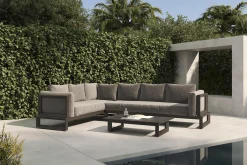 OUTFLEXX Manhattan Garten-Ecklounge, 6 Personen, inkl. Beistelltisch, Aluminium/Polyester
