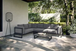 OUTFLEXX Manhattan Garten-Ecklounge, 6 Personen, inkl. Beistelltisch, Aluminium/Polyester