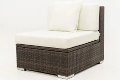 OUTFLEXX Mittelelement, braun marmoriert, Polyrattan, 70 x 85 x 70 cm, wasserfeste Kissenbox