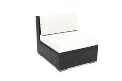 OUTFLEXX Mittelelement, creme/weiß, schwarz, Polyrattan, inkl. Polster und Kissen, wasserfeste Kissenbox