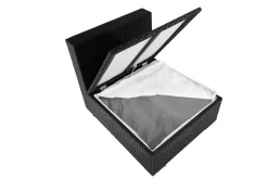 OUTFLEXX Mittelelement, creme/weiß, schwarz, Polyrattan, inkl. Polster und Kissen, wasserfeste Kissenbox