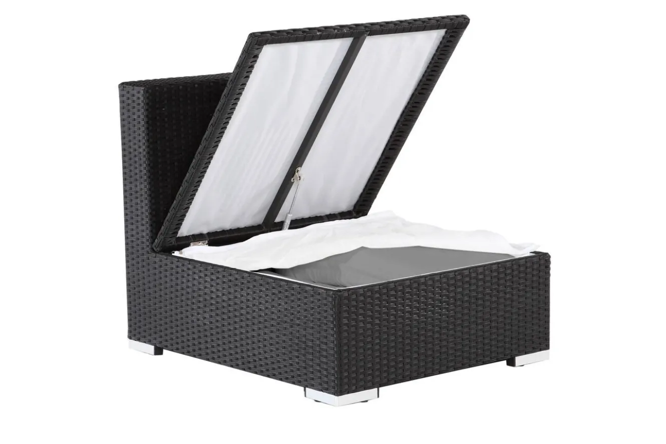 OUTFLEXX Mittelelement, creme/weiß, schwarz, Polyrattan, inkl. Polster und Kissen, wasserfeste Kissenbox