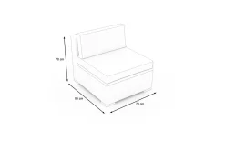 OUTFLEXX Mittelelement, desert-beige, Aluminium/Polyrattan/Polyster, 69,5 x 84 x 69,5 cm, abnehmbare Bezüge, mit Kissenboxfunktion