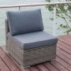 OUTFLEXX Mittelelement, grau, Polyrattan, 70 x 82 x 70 cm, verstellbare Sitzfläche, wasserfeste Kissenbox