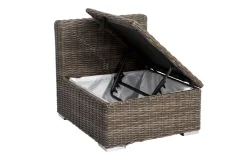 OUTFLEXX Mittelelement, grau, Polyrattan, 70 x 82 x 70 cm, verstellbare Sitzfläche, wasserfeste Kissenbox