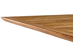 OUTFLEXX Motavi Esstisch, anthrazit/natur, Alu/recyceltes Teak, 150 x 150 cm, rustikal gebürstet, FSC®-zertifiziertes Produkt