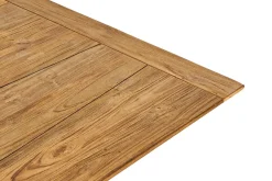OUTFLEXX Motavi Esstisch, anthrazit/natur, Alu/recyceltes Teak, 150 x 150 cm, rustikal gebürstet, FSC®-zertifiziertes Produkt