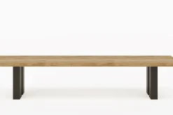 OUTFLEXX New Bob Bank, anthrazit/natur, Alu/recycled Teak, 220 x 40 x 46 cm, rustikal gebürstet