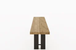 OUTFLEXX New Bob Bank, anthrazit/natur, Alu/recycled Teak, 220 x 40 x 46 cm, rustikal gebürstet
