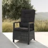 OUTFLEXX Nova Diningsessel, anthrazit/grau, Alu/Polyrattan, 58 x 68 x 108 cm, verstellbare Rückenlehne, mit Teakholz-Armlehnen, FSC®-zertifiziertes Produkt