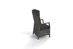 OUTFLEXX Nova Diningsessel, anthrazit/grau, Alu/Polyrattan, 58 x 68 x 108 cm, verstellbare Rückenlehne, inkl. Polster