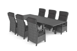 OUTFLEXX Nova Garten-Essgruppe, 6 Personen, ausziehbar, 160-260cm, Alu/Polyrattan/Spraystone