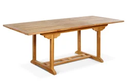 OUTFLEXX Ontario Ausziehtisch, natur, Teakholz, 160/210x90cm, fein geschliffen