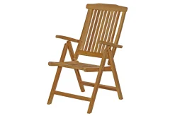 OUTFLEXX Ontario/Bounty Garten-Essgruppe, natur, Teak, 160/210x90cm, 8x Klappsessel