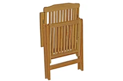 OUTFLEXX Ontario/Bounty Garten-Essgruppe, natur, Teak, 160/210x90cm, 8x Klappsessel