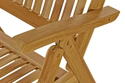 OUTFLEXX Ontario/Bounty Garten-Essgruppe, natur, Teak, 160/210x90cm, 8x Klappsessel