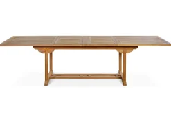 OUTFLEXX Ontario/Bounty Garten-Essgruppe, natur, Teak, 195/295 x 90 cm, 8x Klappsessel