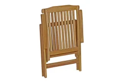 OUTFLEXX Ontario/Bounty Garten-Essgruppe, natur, Teak, 160/210x90cm, 6x Klappsessel