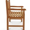 OUTFLEXX Ontario 3-Sitzer Gartenbank, natur, Teakholz, 150x62x92cm, fein geschliffen