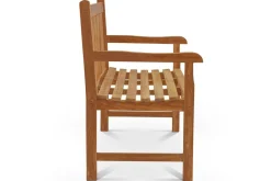 OUTFLEXX Ontario 2-Sitzer Gartenbank, natur, Teakholz, 120x62x92cm, fein geschliffen