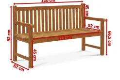OUTFLEXX Ontario 2-Sitzer Gartenbank, natur, Teakholz, 120x62x92cm, fein geschliffen